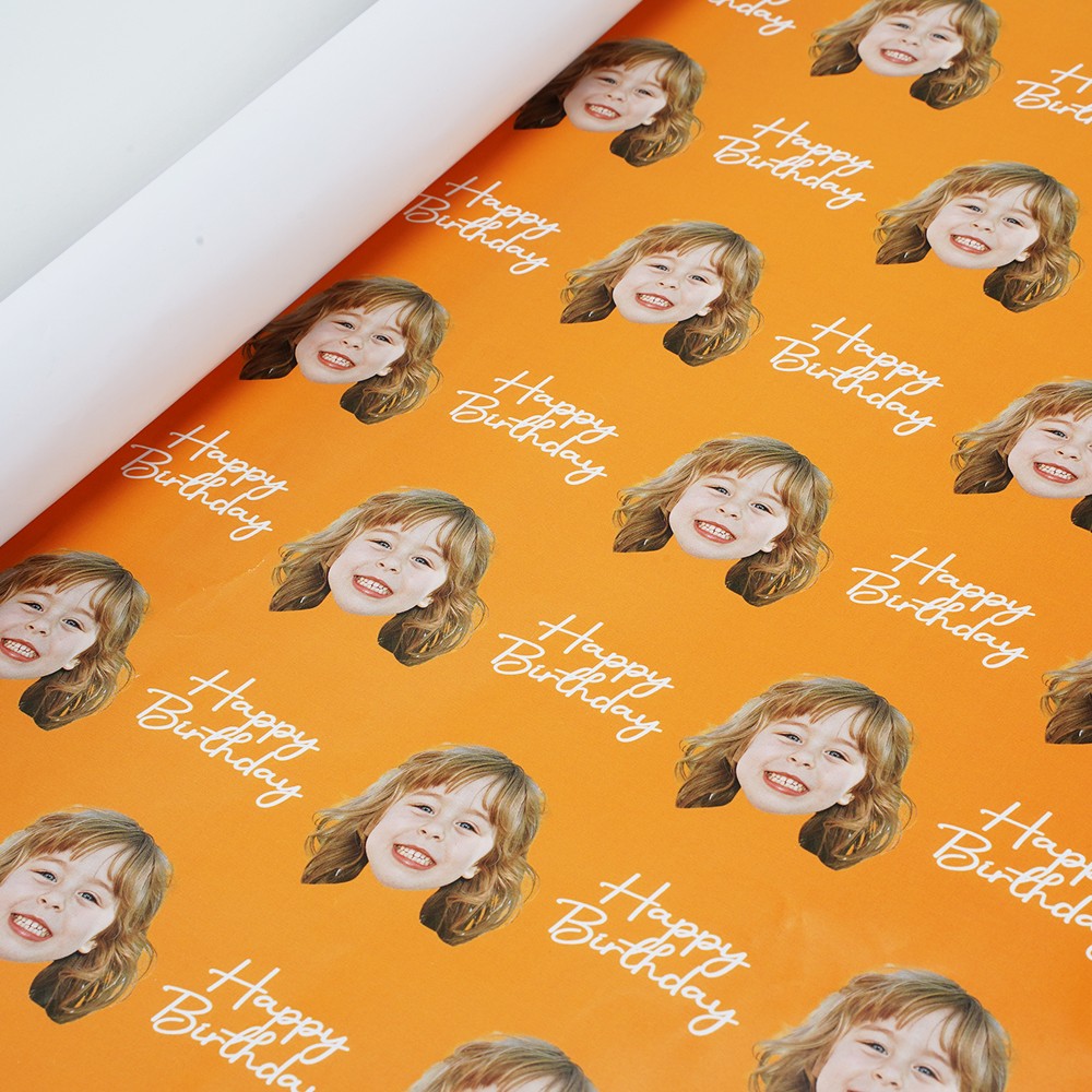 Personalized Wrapping Paper with Portraits and Pet Photo, Funny Heads Print, Gift Wrapping Paper Christmas Rolls, Birthday Gifts for Women/Men/Girl/Boy