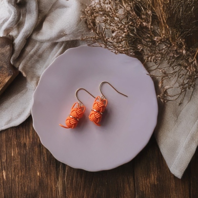 Handwoven Cute Cat Earrings 