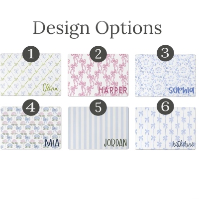 Personalized Name Grandmillennial Mouse Pad, Coquette Flower Non-slip Computer Laptop Desk Mat, Office Supplies, Gift for Friends/Teachers/Colleagues