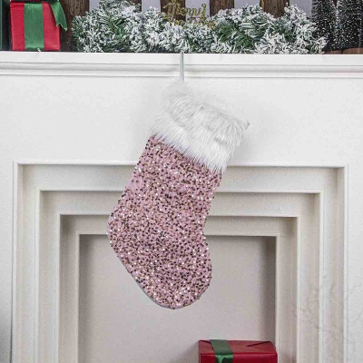 Personalized Name Glitter Christmas Plush Stocking, Christmas Tree Hanging Decor, Holiday Party Favor, Home Decor, Christmas Gift for Kids/Family