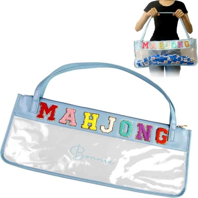 Personalized Towel Embroidered Letters Waterproof Mahjong Storage Bag, Customized Name Large Capacity Handbag, Can be Shouldered, A Gift for Mahjong Lovers