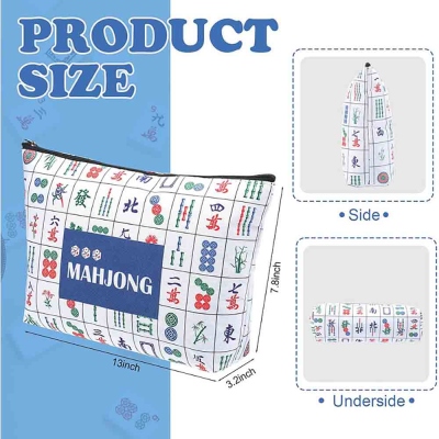 Personalized Canvas Mahjong Storage Bag, Customized Name Mahjong Bag, Retro Storage Bag, Gift for Mahjong Lovers
