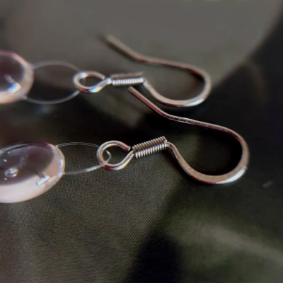 Handmade Clear Dew Drop Invisible Necklace Earrings Set, Resin Water Drop Floating Choker, Minimalist Bridal Shower Party Favor, Wedding Gift for Her