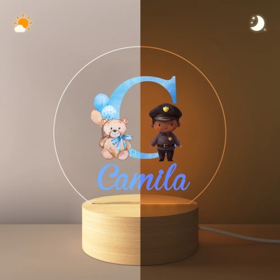 Night Light with Wooden Base