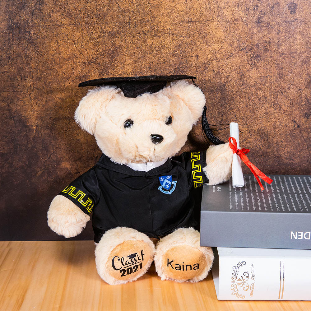 Personalized Graduation Teddy Bear with School Badge
