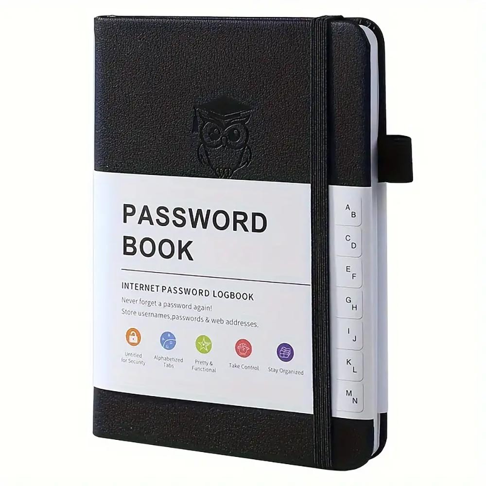 Password Book with Alphabetical Tabs Hardcover Password Manager Notebook for Seniors, Internet Password Journal Diary