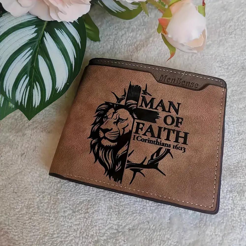 Men's Lion Pattern PU Leather Wallet
