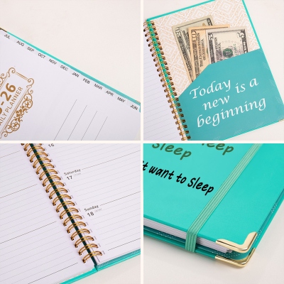 Custom Text Clock 2026 Planner with Name, A5 Clock Spiral Notebook with Weekly Planner Pages, Birthday/Anniversary/Christmas Gift for Family/Friends
