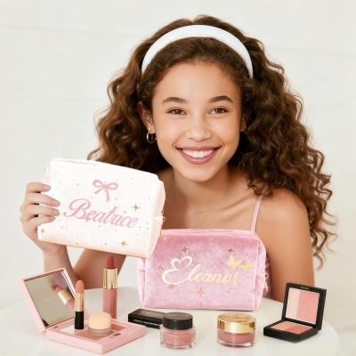 Custom Star Cosmetic Bag with Name, Large Capacity Fantasy Travel Toiletry Makeup Bag, Beauty Organizer Storage, Gift for Her/Friends/Bridesmaids