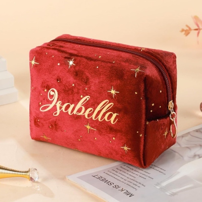 Custom Star Cosmetic Bag with Name, Large Capacity Fantasy Travel Toiletry Makeup Bag, Beauty Organizer Storage, Gift for Her/Friends/Bridesmaids