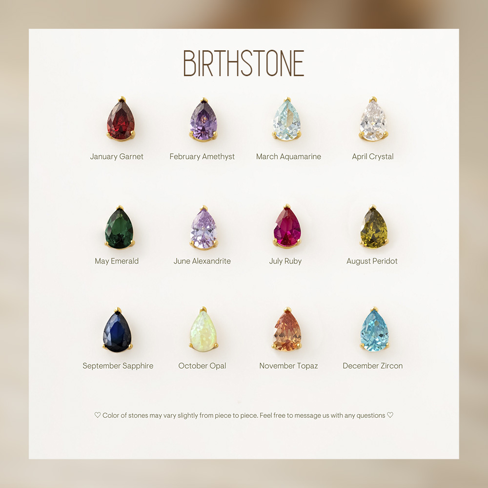 Custom Teardrop Birthstone Necklace Birthstone Jewelry Mother s Day Birthday Anniversary Christmas Gift for Women and Girls GetNameNecklace