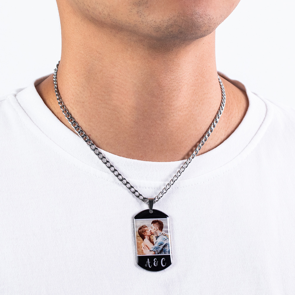 Personalized 1-4 Photos Dog Tag Necklace