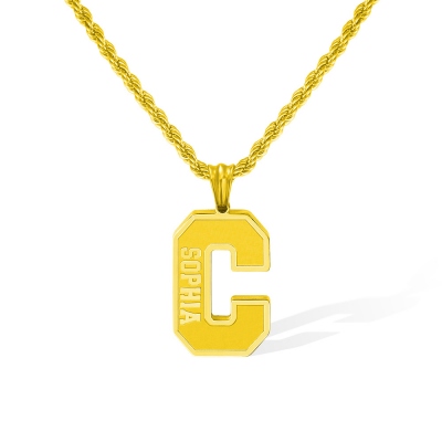 Personalized Initial & Name Sports Necklace