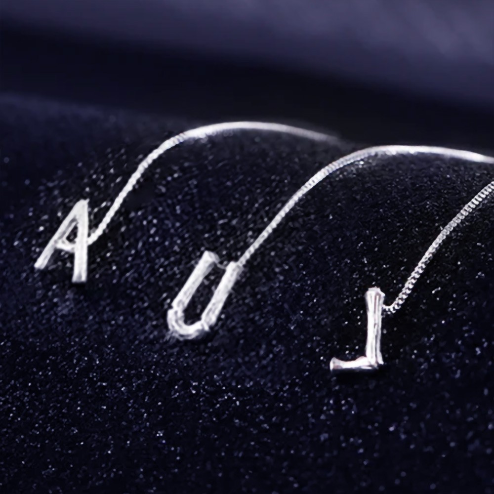 Chain Earring with Custom Initial, Sterling Silver 925 Alphabet Letter Earrings Dangle for Girls