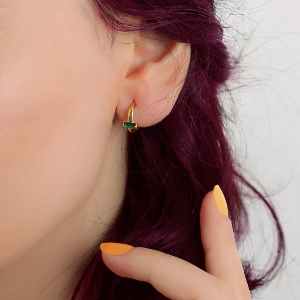 Cubic Zirconia Hoop Earrings