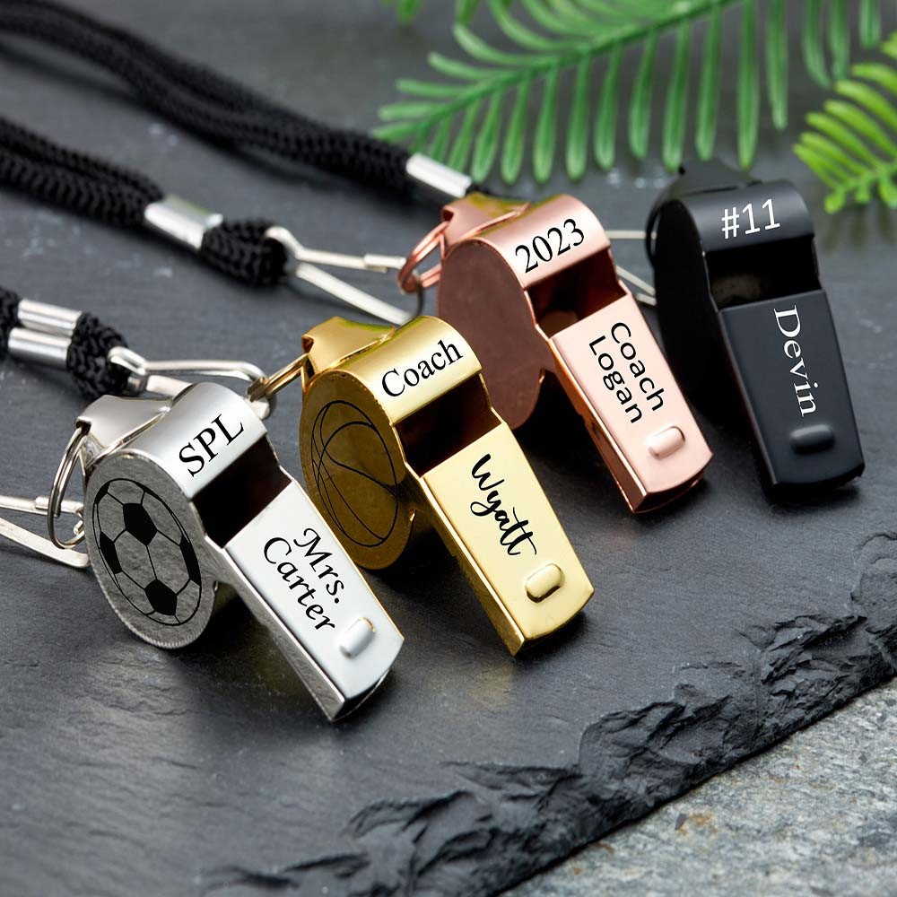 Personalized Whistle Necklace, Custom Coach Whistle Necklace, Engraved Stainless Steel, Outdoor Whistle, Personalized Teacher Gifts Coach Gifts, Sports Referee Gifts