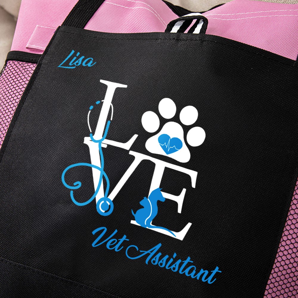 Personalized Veterinary Technician Tote Bag, Customizable Pet Tote Bag for Work, Gift for Vet Tech Week, Dog Tote Bag,  Dog Mom Gifts for Women