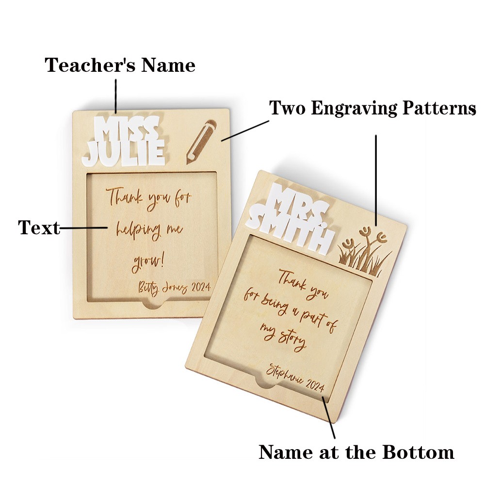 Personalized Sticky Note Holder for School Desk, Teacher Appreciation Gifts, Custom Post It Notes Holder, Best Teacher Gifts, End of the Year Gift