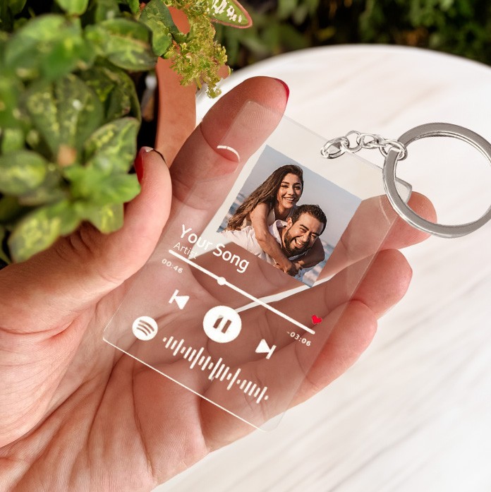 song plaque keychain