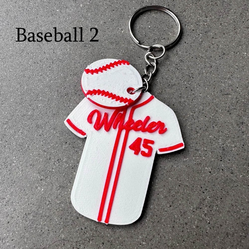 Personalized Name Number Ball Shirt Keychain, Custom Number 3D Printed Sports Shirt Keychain, Fun Gift for Ball Team, Gift for Sportsmen