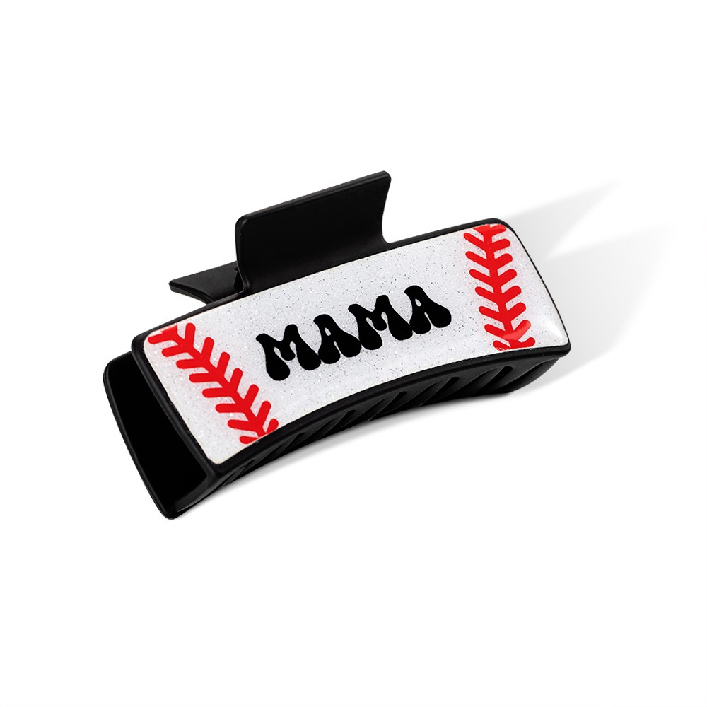 Personalized Baseball Glitter Claw Clip for Women, Custom Name Sports Hair Clip, Hair Accessory, Birthday/Anniversary Gift for Baseball Lover/Mom/Her