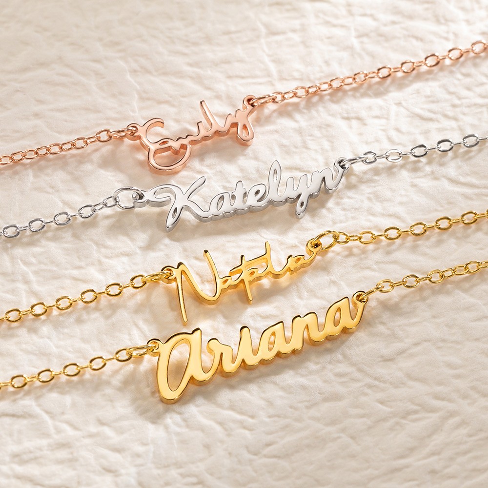 Custom Necklace Personalized Custom 1-5 Birthstone Necklace, Name Necklace For Her, Heart Promise Necklace Anniversary Jewelry, Mother's Day Gift For Mom Custom Name Necklace