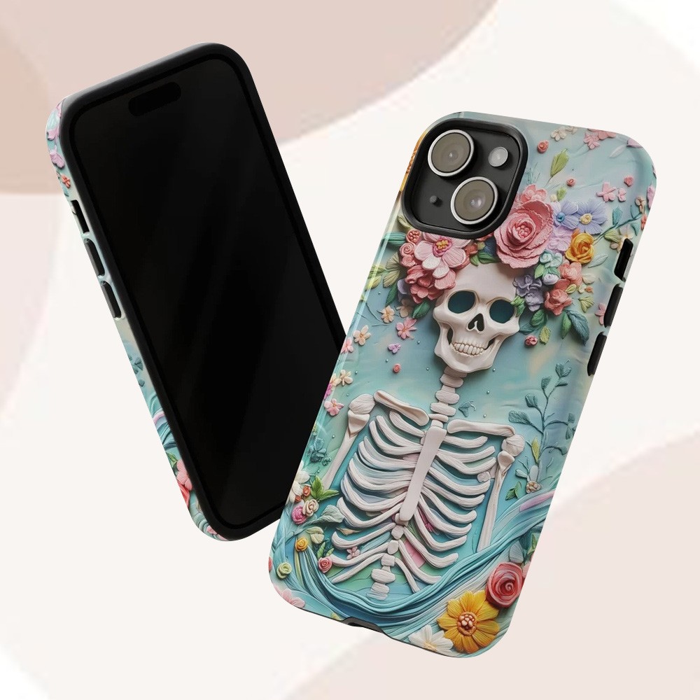 étui de téléphone à motif floral