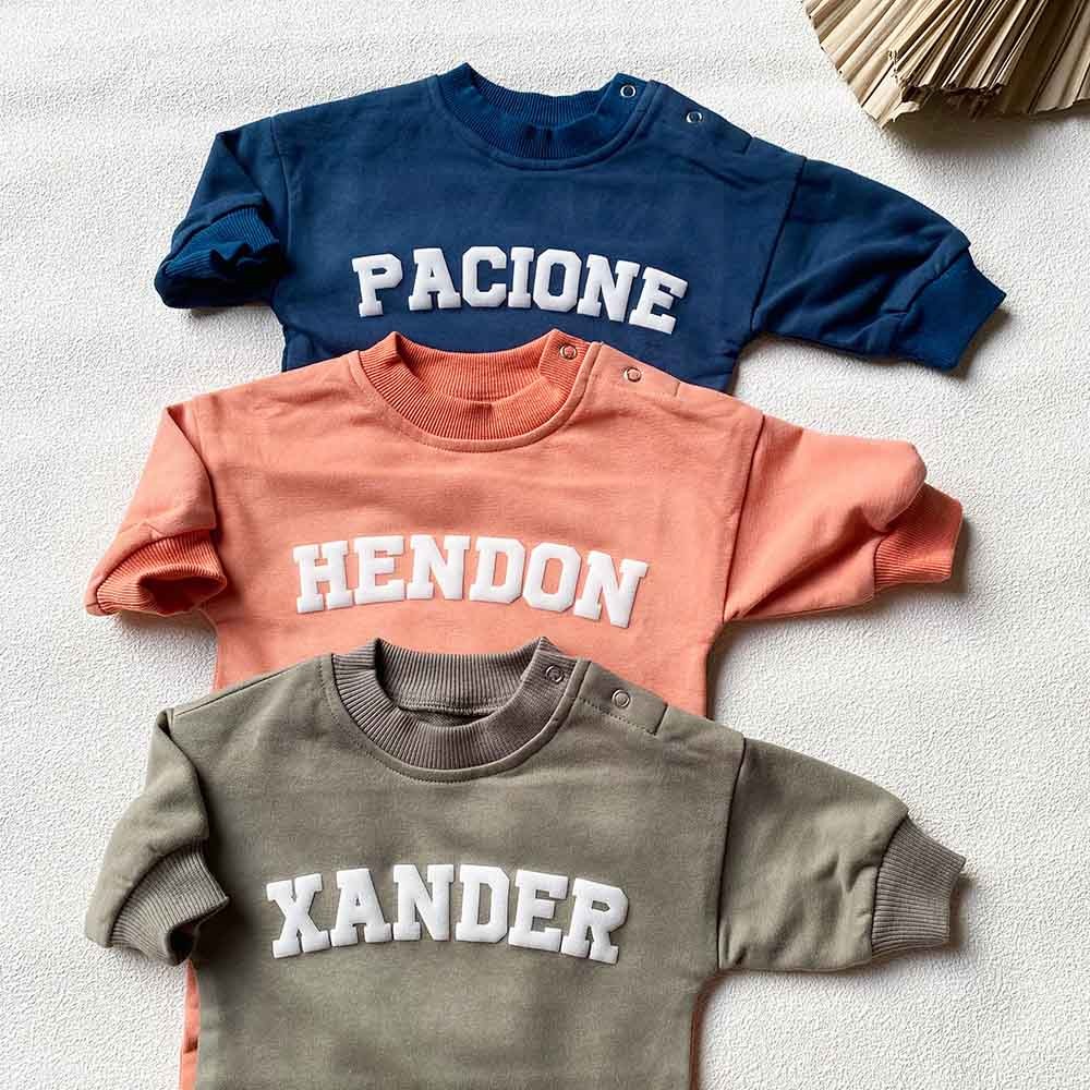 Custom Name Puff Name Baby Sweatshirt Bodysuit, Personalized Bubble Romper, Baby Shower Gift, Birthday/Christmas Gift for Newborn/Baby