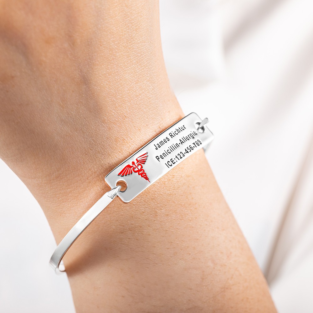 Personalized Medical Bracelet, Medical Alert Bracelet, Medical ID Diabetic Bracelet, Custom Medical Allergy Bracelet, Mother Day Gift