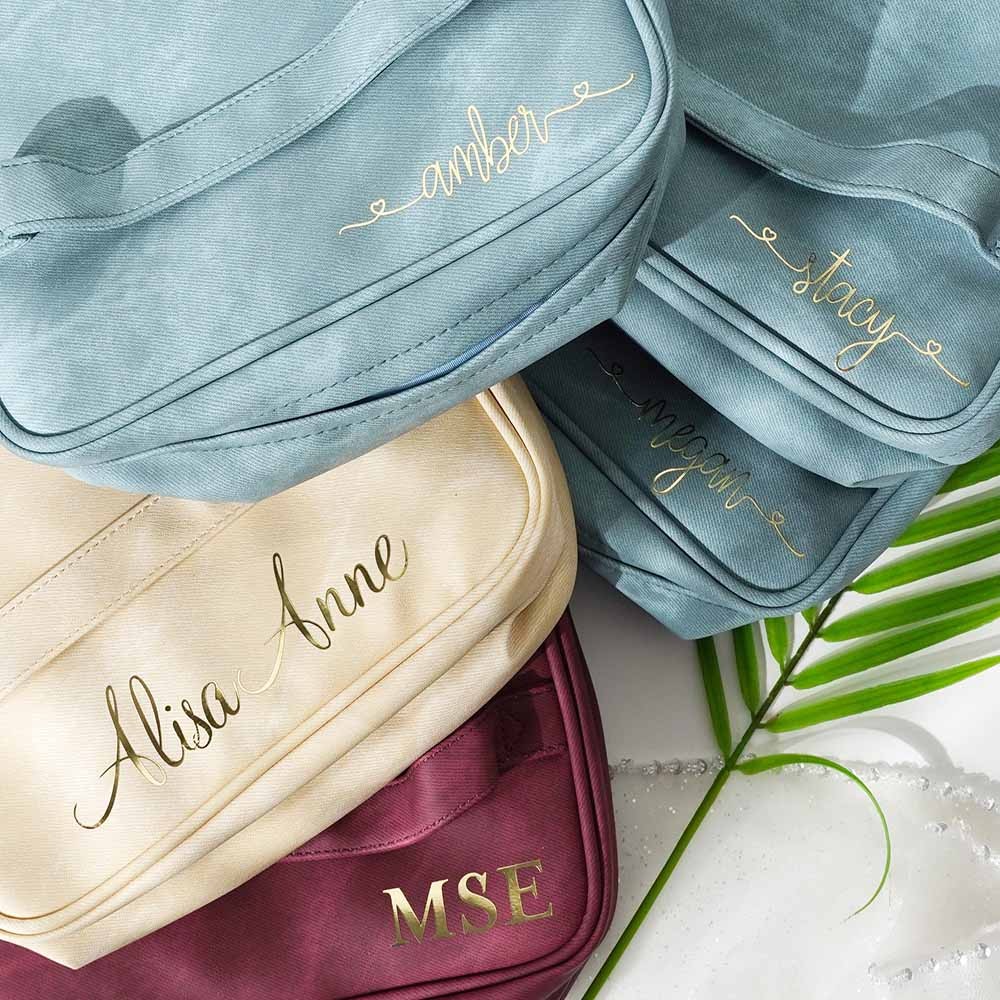 Personalized Makeup Bag, Cosmetic Bag, Makeup Pouch, Bridesmaid Proposal Gift, Bachelorette Party Favor, Leather Pouch, Holiday Gift, Travel Pouch