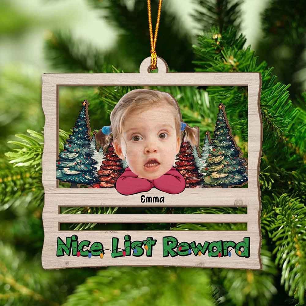 Personalized Name & Photo Christmas Money Holder Wooden Ornament, Cute Money Holder Tree Christmas Gift, Holiday Decoration Gift, Xmas Gifts for Kids