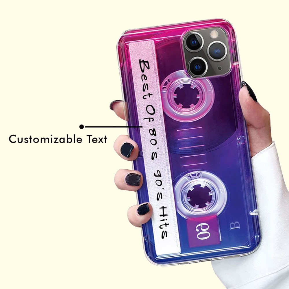 Custom Vintage Cassette Tape Phone Case, 80's Retro Style Audio Mixtape Case  for iPhone All Models