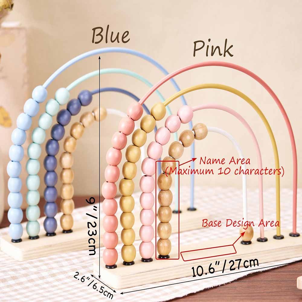Personalized Baby Abacus Wooden Rainbow Abacus, Baby Shower Gifts, 1-3 Years Birthday Gifts, Wooden Nursery Decoration, Toddler Educational Toys