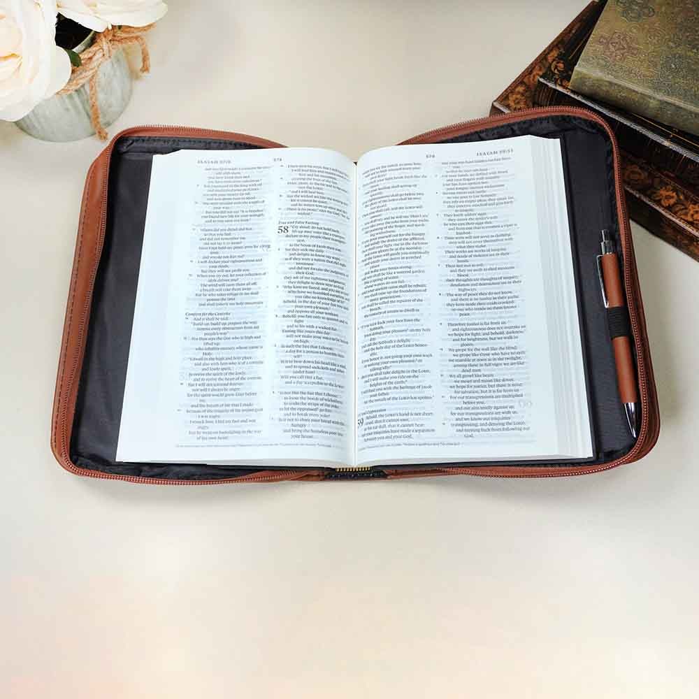 Custom Bible Case, Personalized Leather Bible Cover, Named Large Book Cover, Customized Gift for Her, Bible Bag for Women, Christmas Gift