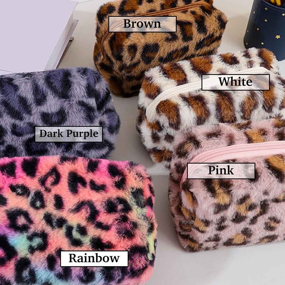 Custom Y2K Leopard Print Cosmetic Bag, Fashionable Design Soft Material Large Capacity Cosmetic Storage, Gift for Her