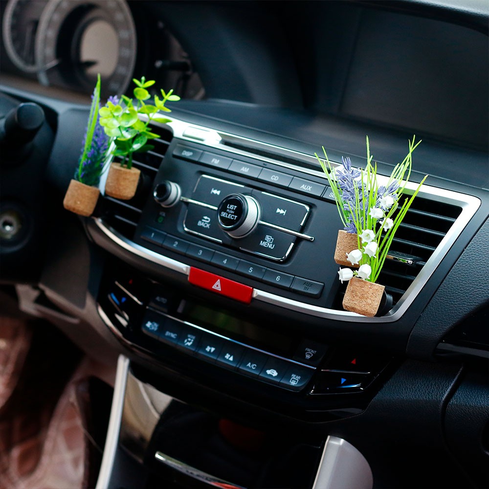 Plant Car Air Fresheners with Scented Pads Set of 2, Plant Vent Clips, Car Essential Oil Diffusers, Car Accessories, Gifts for Plant Lovers/Car owners