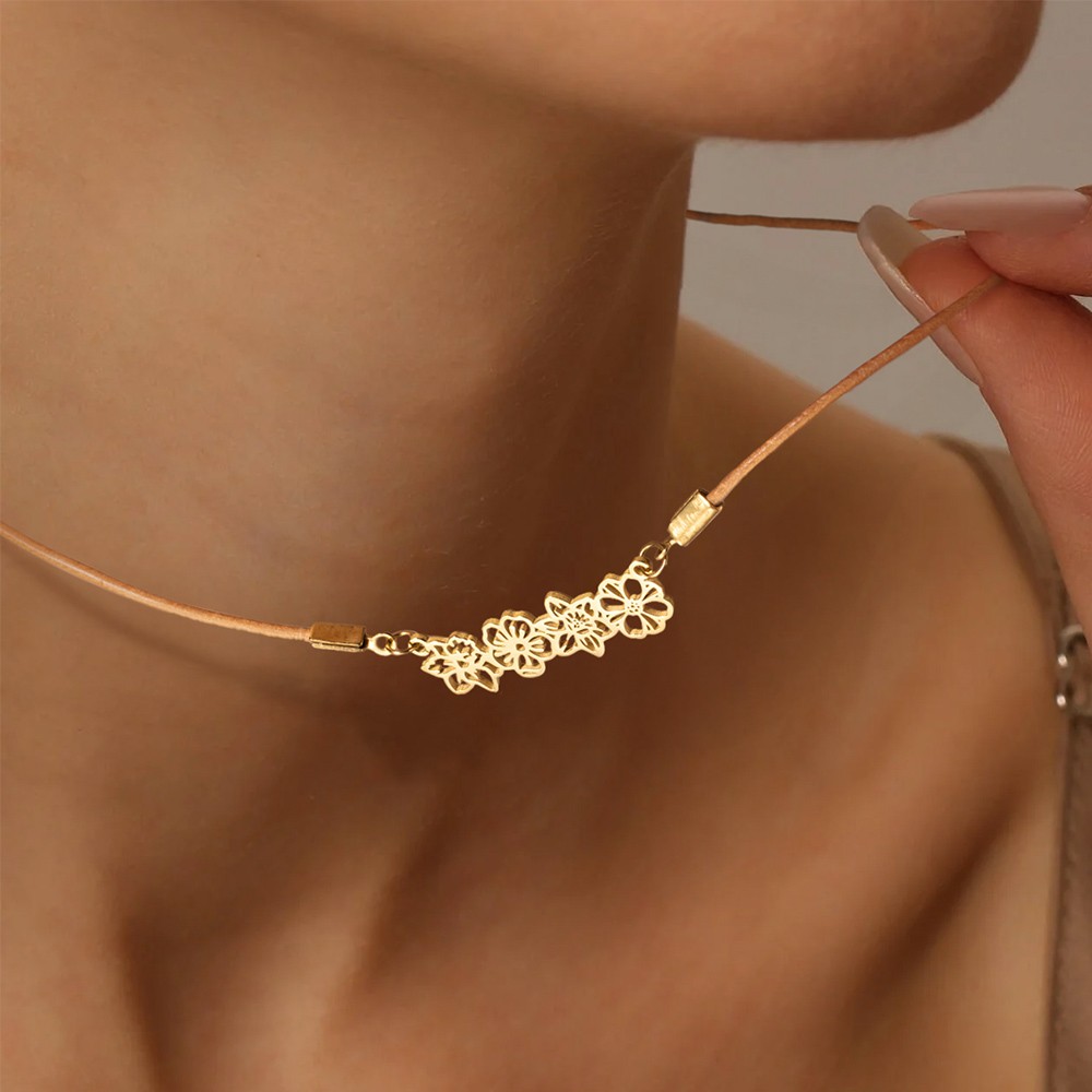 gold flower necklace