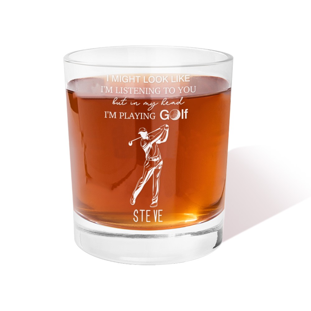 Golf Whiskey Glass, Golf Gifts For Men, Gifts for Golfers, Golf Gifts, Golf Glasses, Personalized Golf Cup, Fathers Day Gift, Gift for Dad