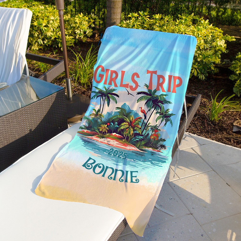 Personalized Girls Trip Kit, Cruise Travel, Custom Vest, Beach Towel, Wash Bag, Passport Luggage Tag, Gifts for Girls, Girls trip Gifts