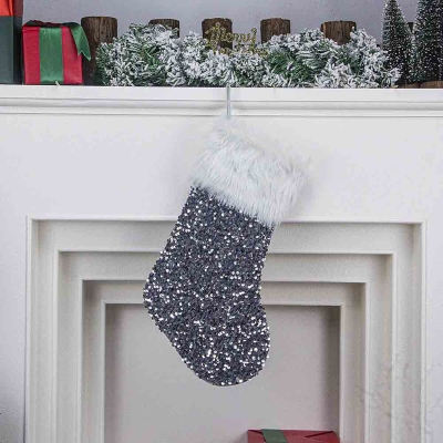 Personalized Name Glitter Christmas Plush Stocking, Christmas Tree Hanging Decor, Holiday Party Favor, Home Decor, Christmas Gift for Kids/Family
