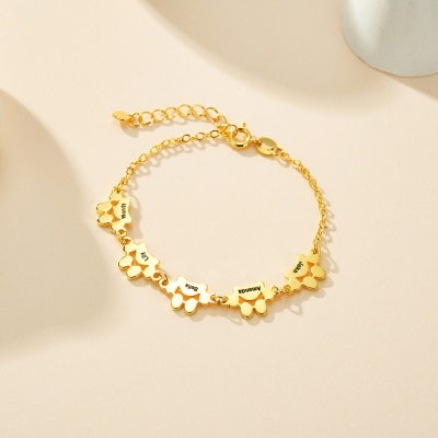 Handmade Silver Paw Name Bracelet