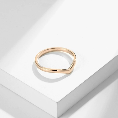 Sterling Silver 925 V-Cut Minimalist Ring, Stacking Ring for Women Men, Unique Geometric Wedding Band, Modern Promise Jewelry, Gift for Her/Couple