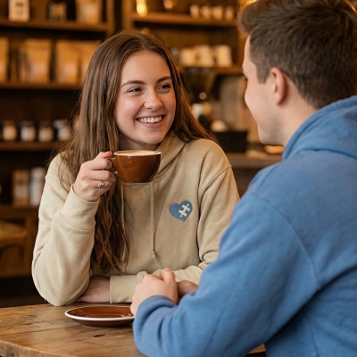 Personalized Initial Embroidered Heart and Puzzle Couple Shirt, Multicolor Crewneck Sweatshirt/Hoodie, Anniversary/Valentine's Day Gift for Him/Her