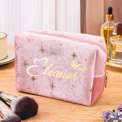 Custom Star Cosmetic Bag with Name, Large Capacity Fantasy Travel Toiletry Makeup Bag, Beauty Organizer Storage, Gift for Her/Friends/Bridesmaids