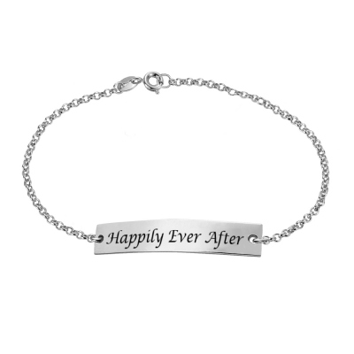 Bar Style Name Bracelet for Her in Sterling Silver