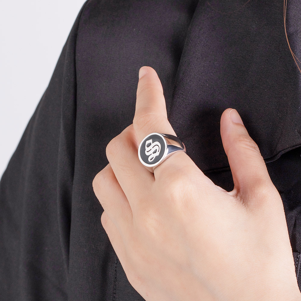 Personalized Initial Signet Ring Unisex