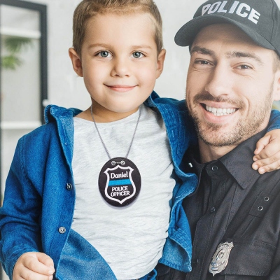 Personalized Name Junior Police Officer Badge for Children