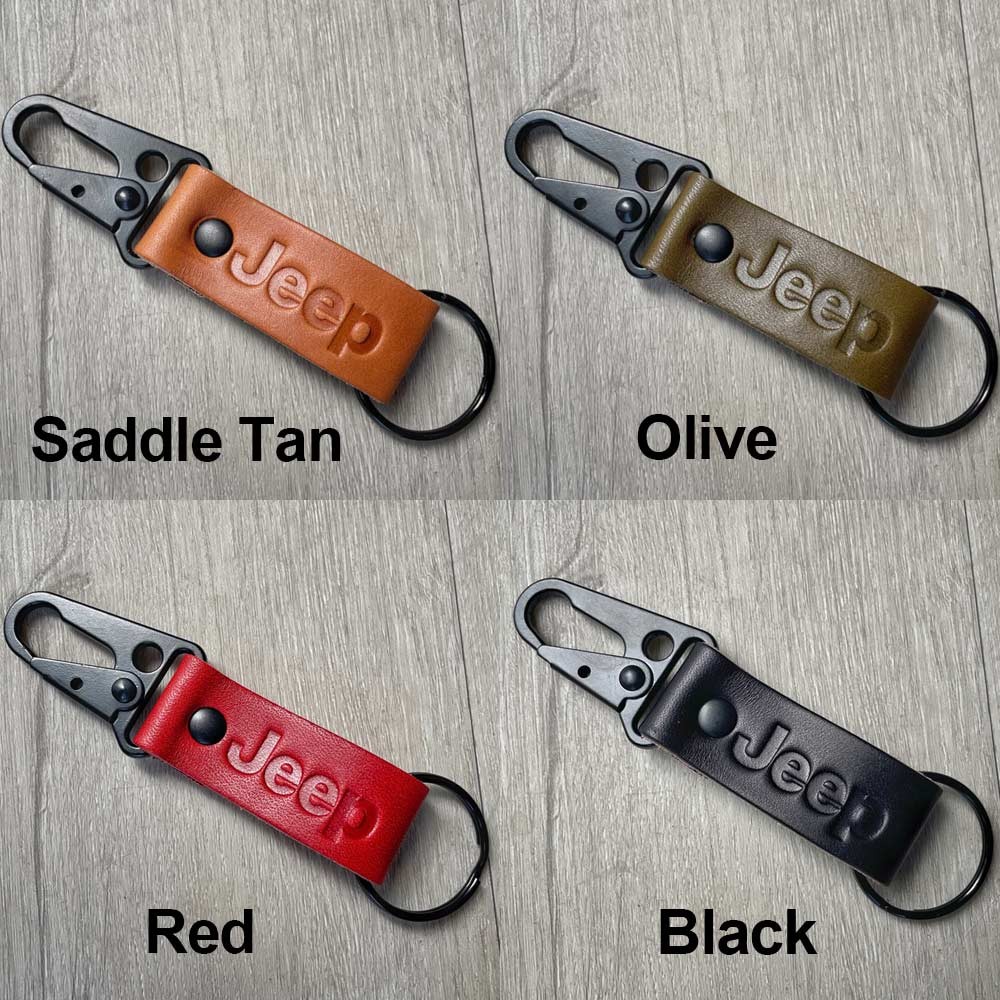Custom Leather Jeep Keychain