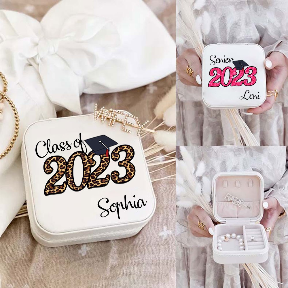 Custom Classic Graduation Jewelry Box, Personalized Graduation Jewelry Case, Class of 2023 Graduation Gift, Graduation Keepsake, Gift for the Graduate