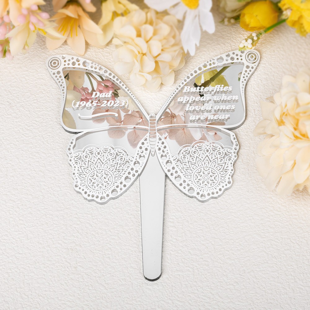 Custom In Loving Memory Butterfly, Mum in Heaven Grave Decoration for Cemetery, Memorial Gift, Butterfly Ornament Ground Stake